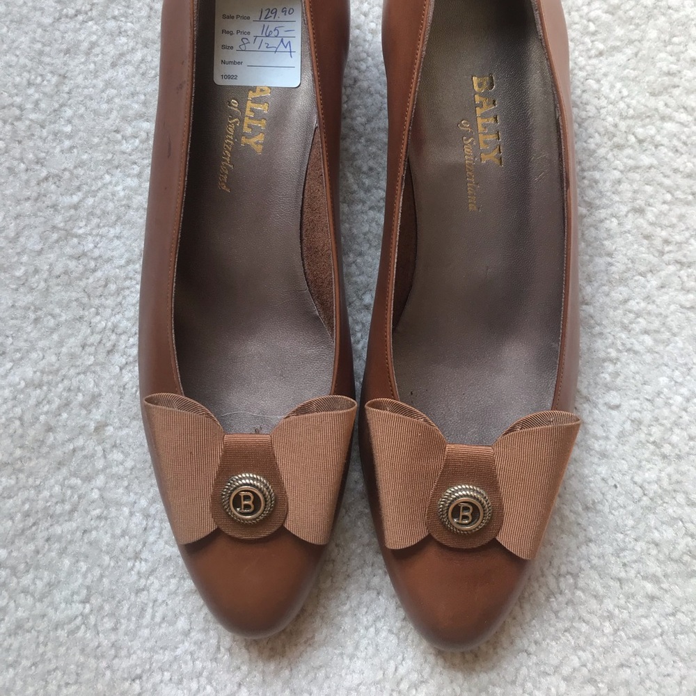 NWT BALLY Brown Ballet Flat Shoes with Bow